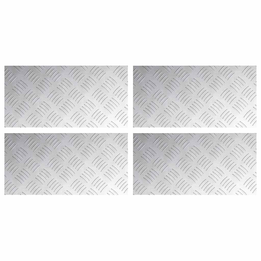 vidaXL Stopień Prostokątny 4 pcs Srebrny 40 x 20 cm Aluminium