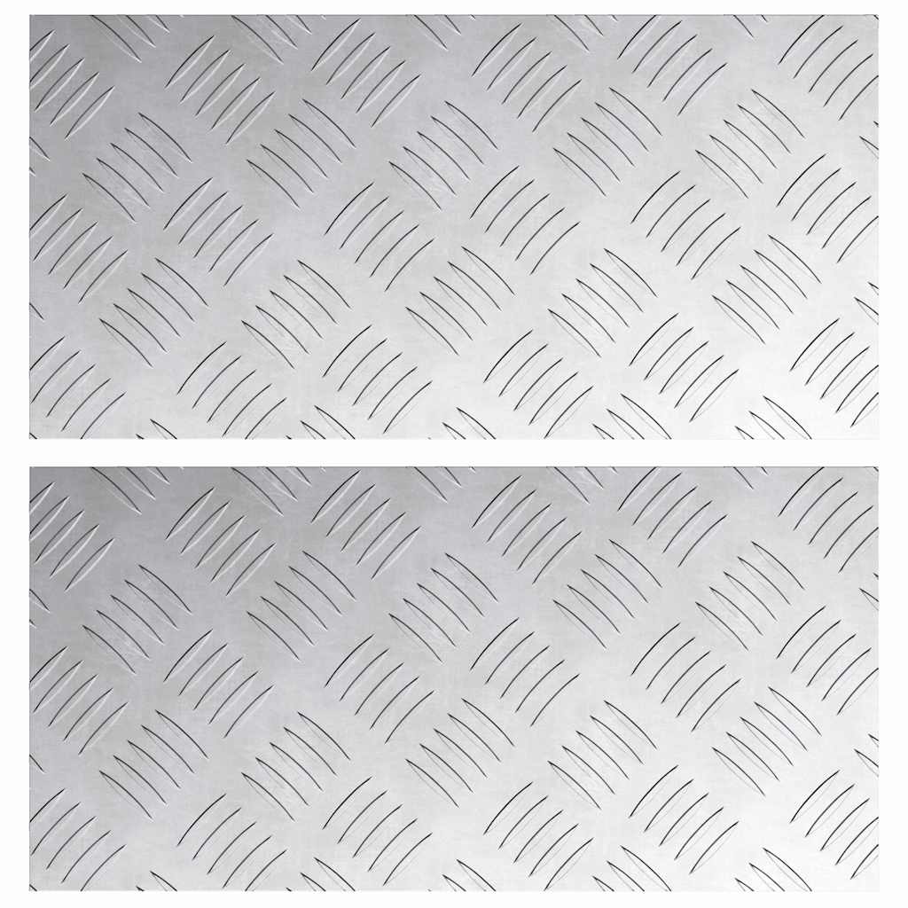 vidaXL Stopień Prostokątny 2 pcs Srebrny 40 x 20 cm Aluminium
