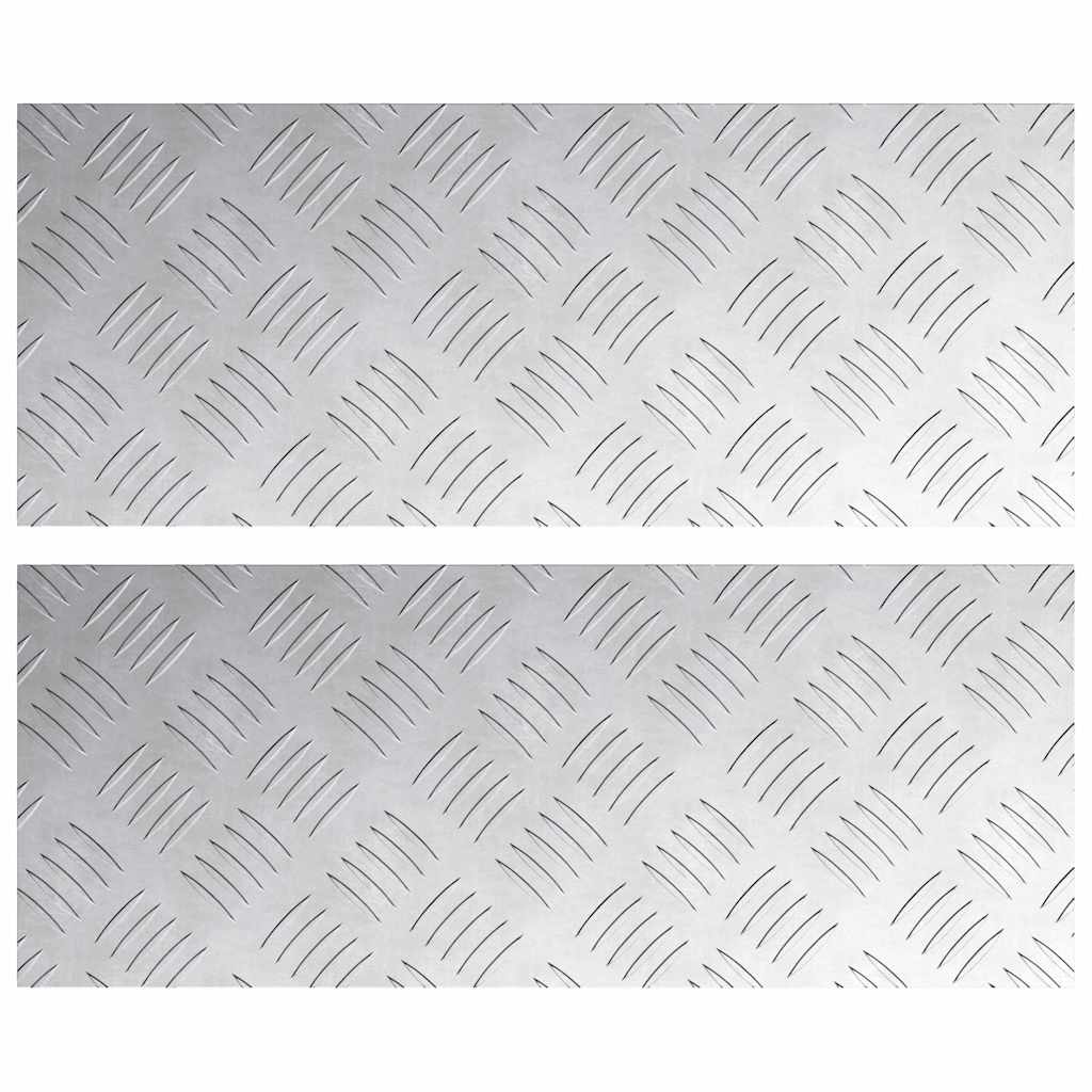 vidaXL Stopień Prostokątny 2 pcs Srebrny 50 x 20 cm Aluminium