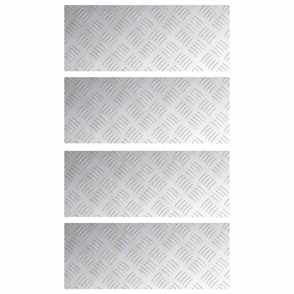 vidaXL Stopień Prostokątny 4 pcs Srebrny 50 x 20 cm Aluminium