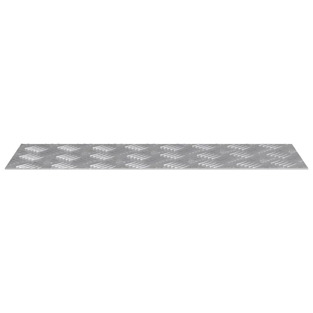 vidaXL Stopień Prostokątny 4 pcs Srebrny 60 x 20 cm Aluminium