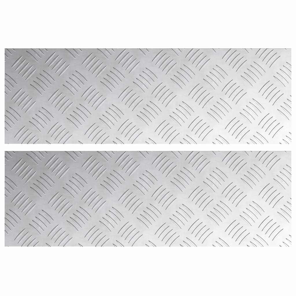 vidaXL Stopień Prostokątny 2 pcs Srebrny 60 x 20 cm Aluminium