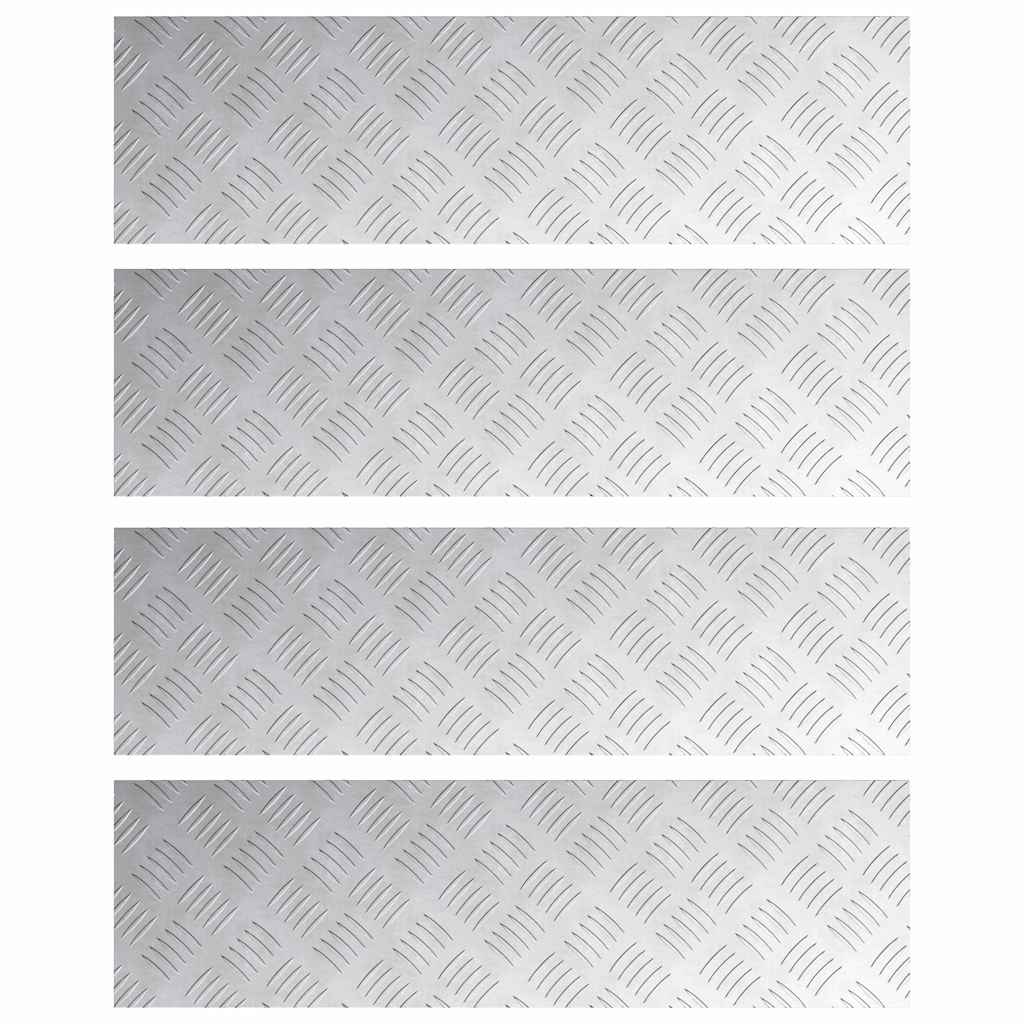 vidaXL Stopień Prostokątny 4 pcs Srebrny 70 x 20 cm Aluminium