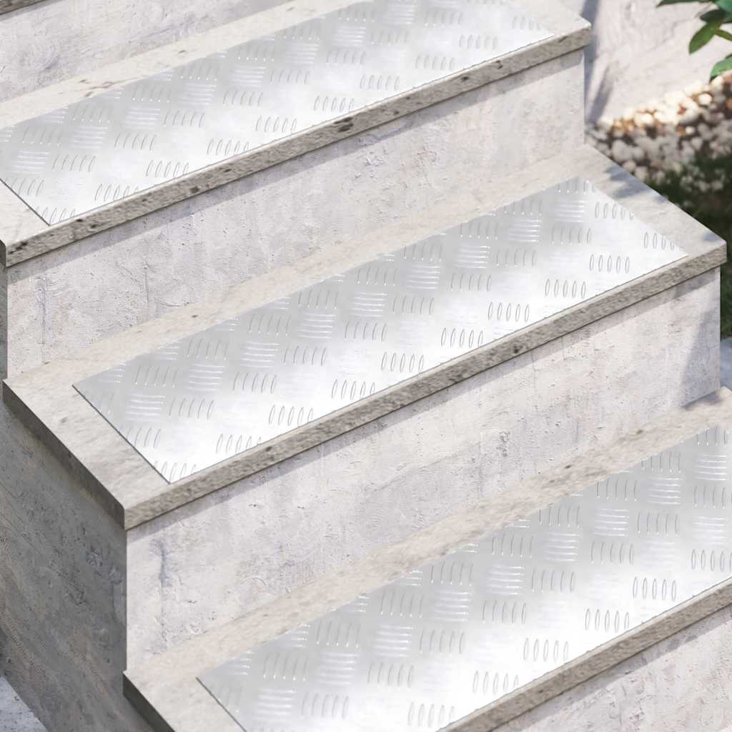 vidaXL Stopień Prostokątny 2 pcs Srebrny 70 x 20 cm Aluminium