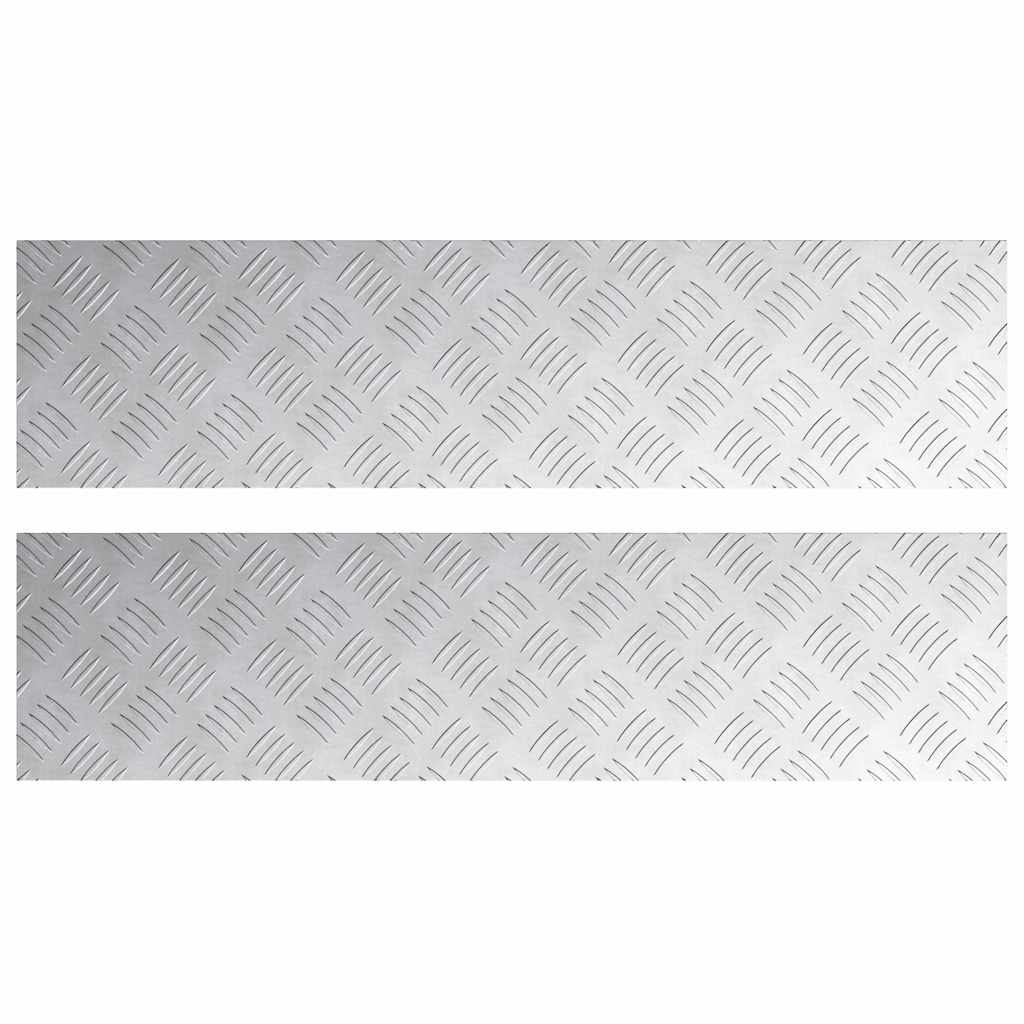 vidaXL Stopień Prostokątny 2 pcs Srebrny 80 x 20 cm Aluminium