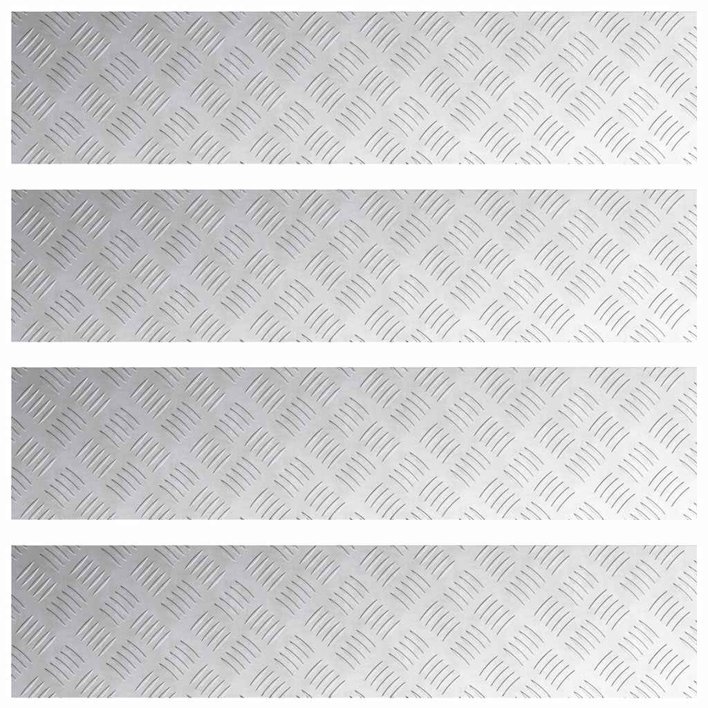 vidaXL Stopień Prostokątny 4 pcs Srebrny 90 x 20 cm Aluminium