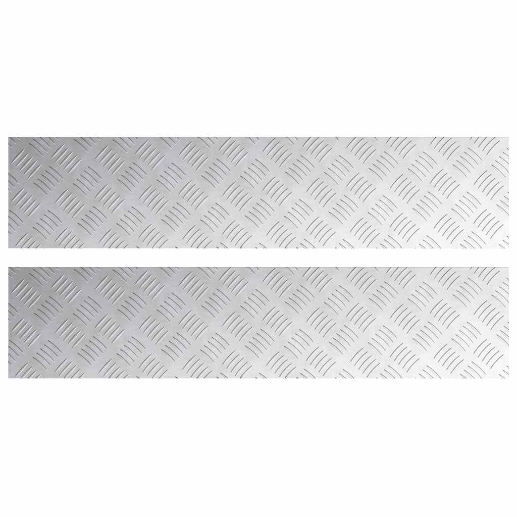 vidaXL Stopień Prostokątny 2 pcs Srebrny 90 x 20 cm Aluminium