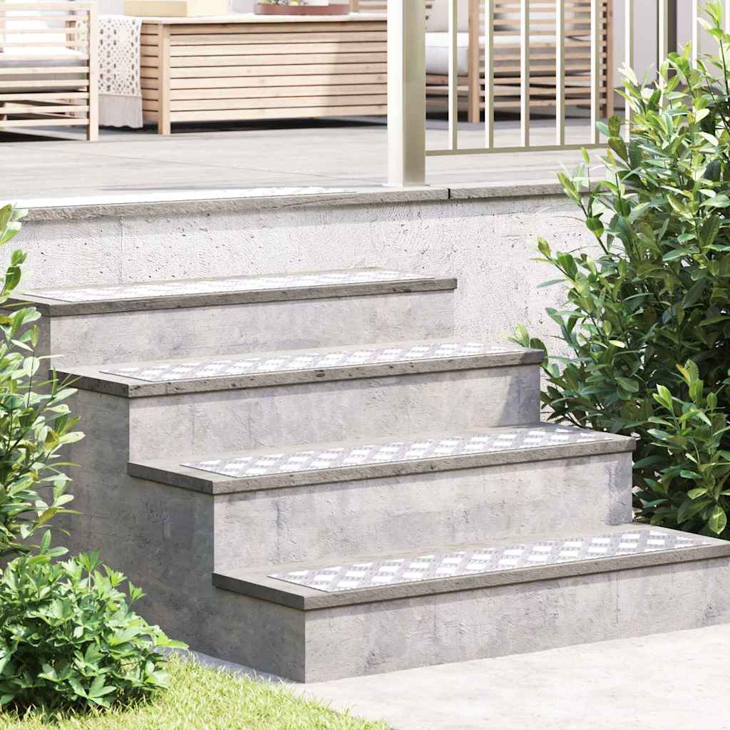 vidaXL Stopień Prostokątny 4 pcs Srebrny 90 x 20 cm Aluminium
