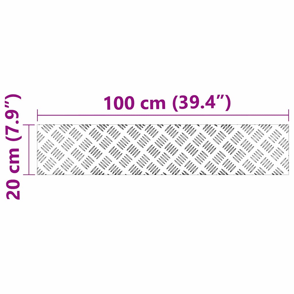 vidaXL Stopień Prostokątny 4 pcs Srebrny 100 x 20 cm Aluminium