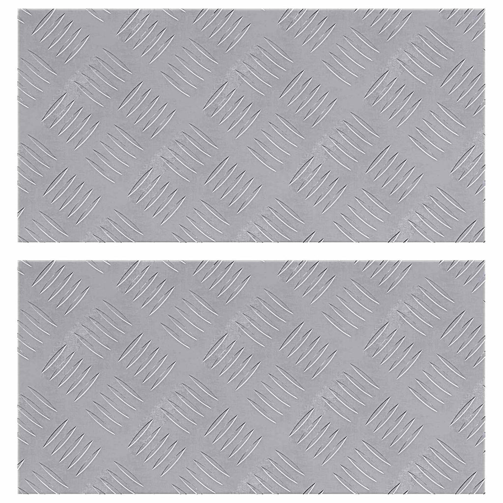 vidaXL Stopień Prostokątny 2 pcs Srebrny 50 x 25 cm Aluminium