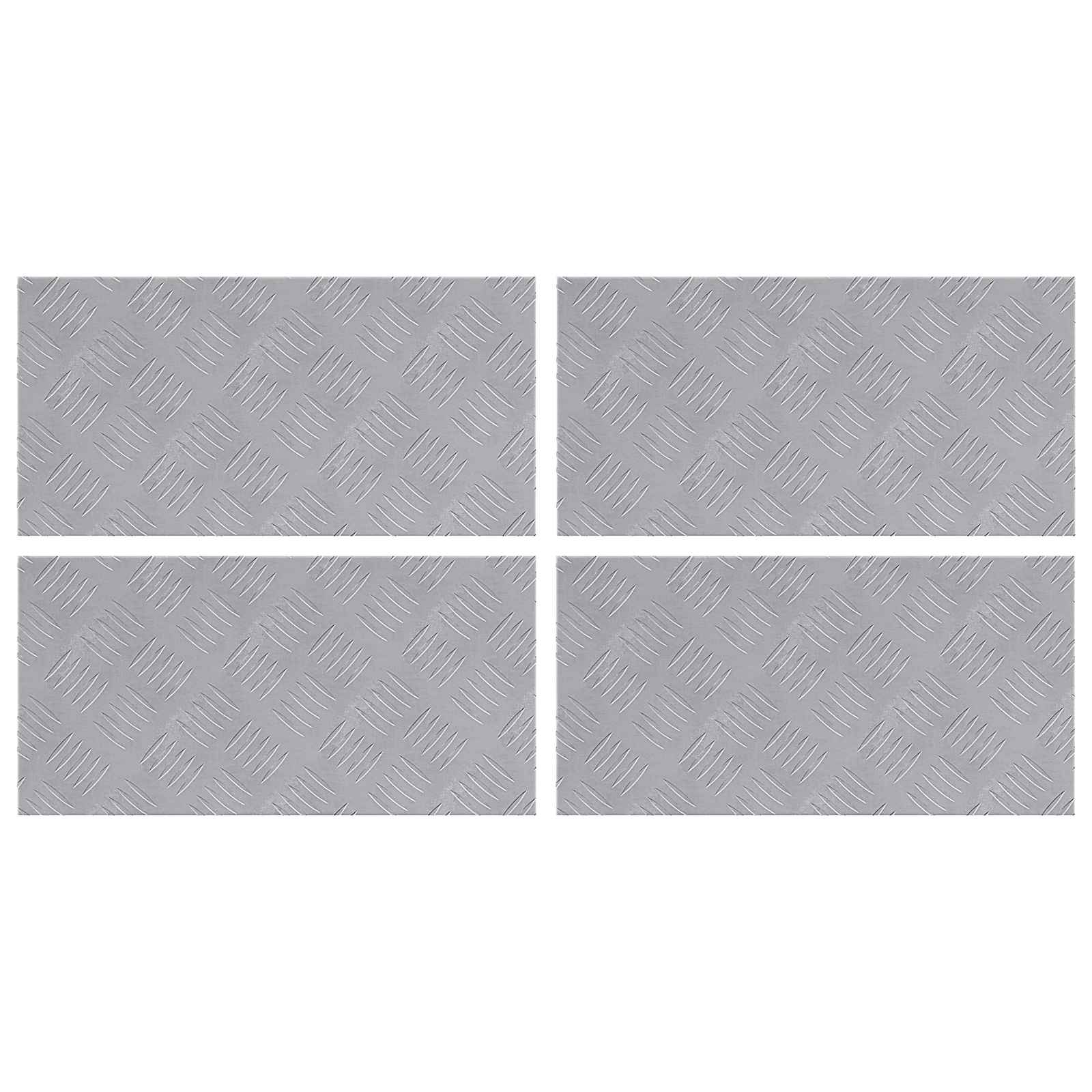 vidaXL Stopień Prostokątny 4 pcs Srebrny 50 x 25 cm Aluminium