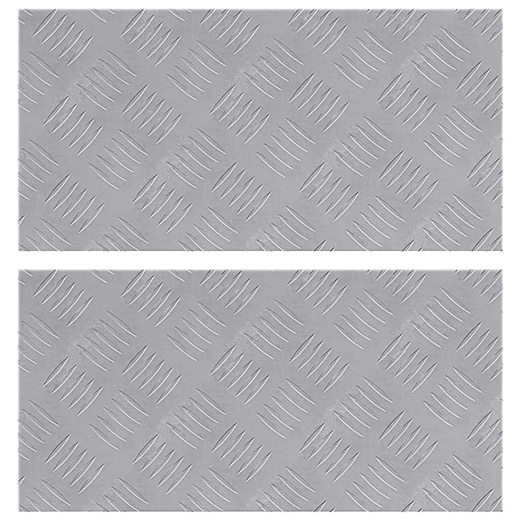 vidaXL Stopień Prostokątny 2 pcs Srebrny 50 x 25 cm Aluminium