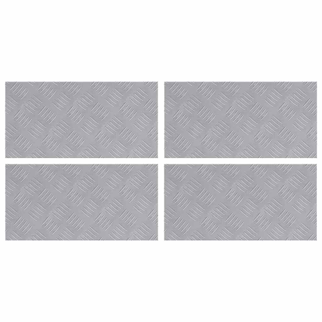 vidaXL Stopień Prostokątny 4 pcs Srebrny 50 x 25 cm Aluminium