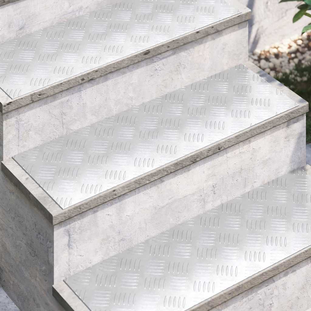 vidaXL Stopień Prostokątny 2 pcs Srebrny 75 x 25 cm Aluminium