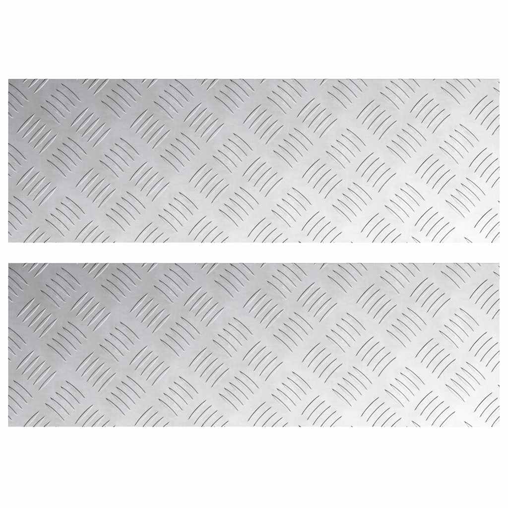 vidaXL Stopień Prostokątny 2 pcs Srebrny 75 x 25 cm Aluminium