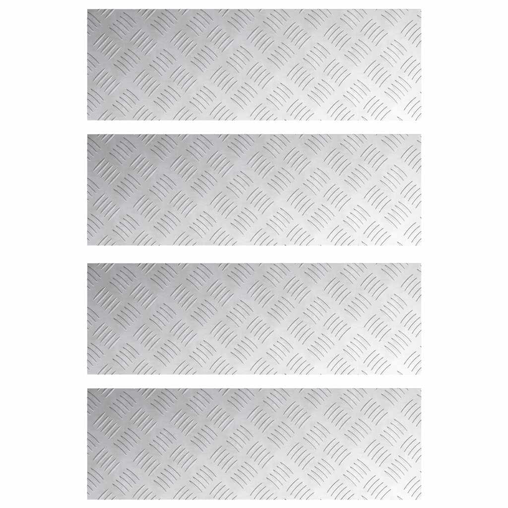 vidaXL Stopień Prostokątny 4 pcs Srebrny 75 x 25 cm Aluminium