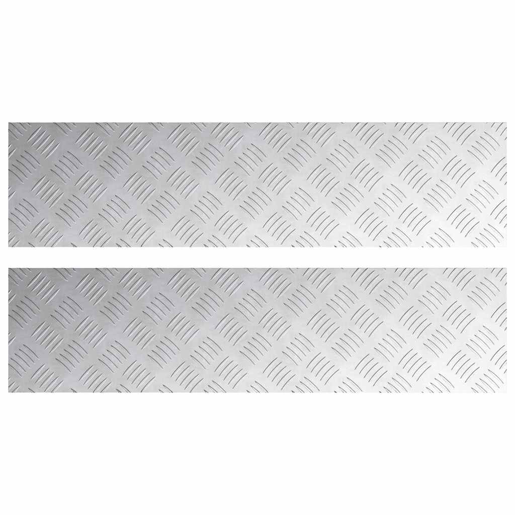 vidaXL Stopień Prostokątny 2 pcs Srebrny 100 x 25 cm Aluminium
