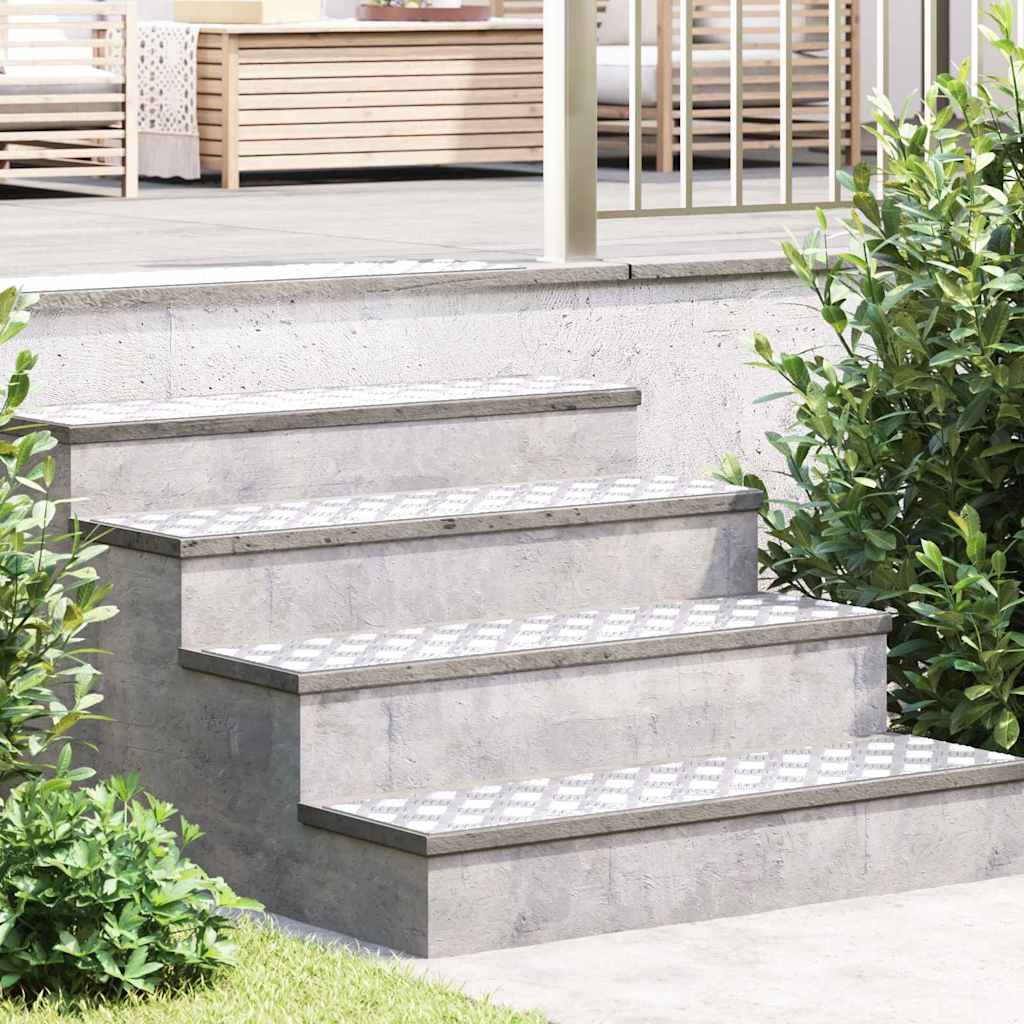 vidaXL Stopień Prostokątny 4 pcs Srebrny 100 x 25 cm Aluminium