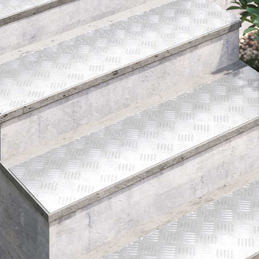 vidaXL Stopień Prostokątny 4 pcs Srebrny 100 x 25 cm Aluminium