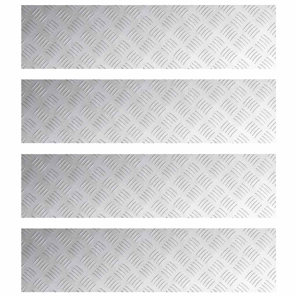 vidaXL Stopień Prostokątny 4 pcs Srebrny 100 x 25 cm Aluminium