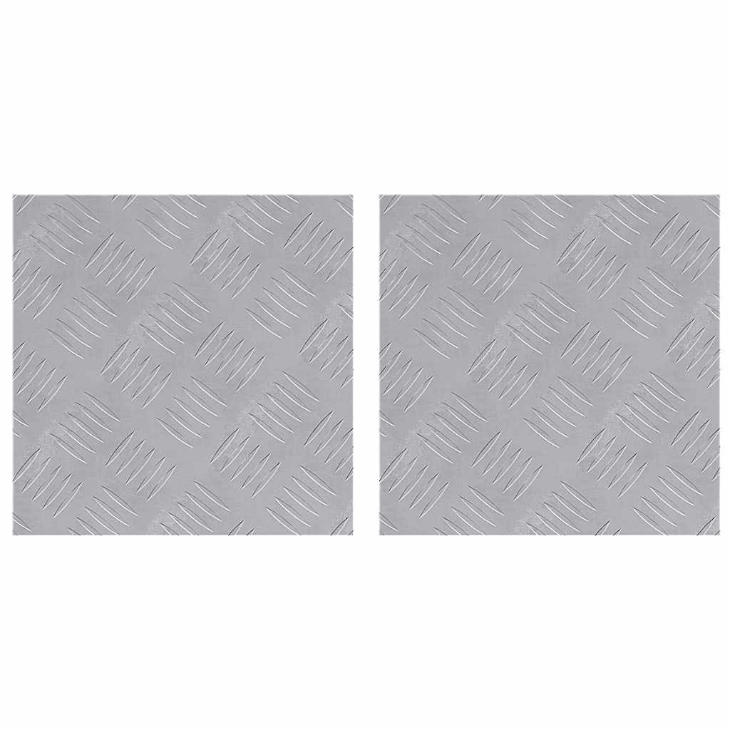 vidaXL Stopień Kwadrat 2 pcs Srebrny 30 x 30 cm Aluminium