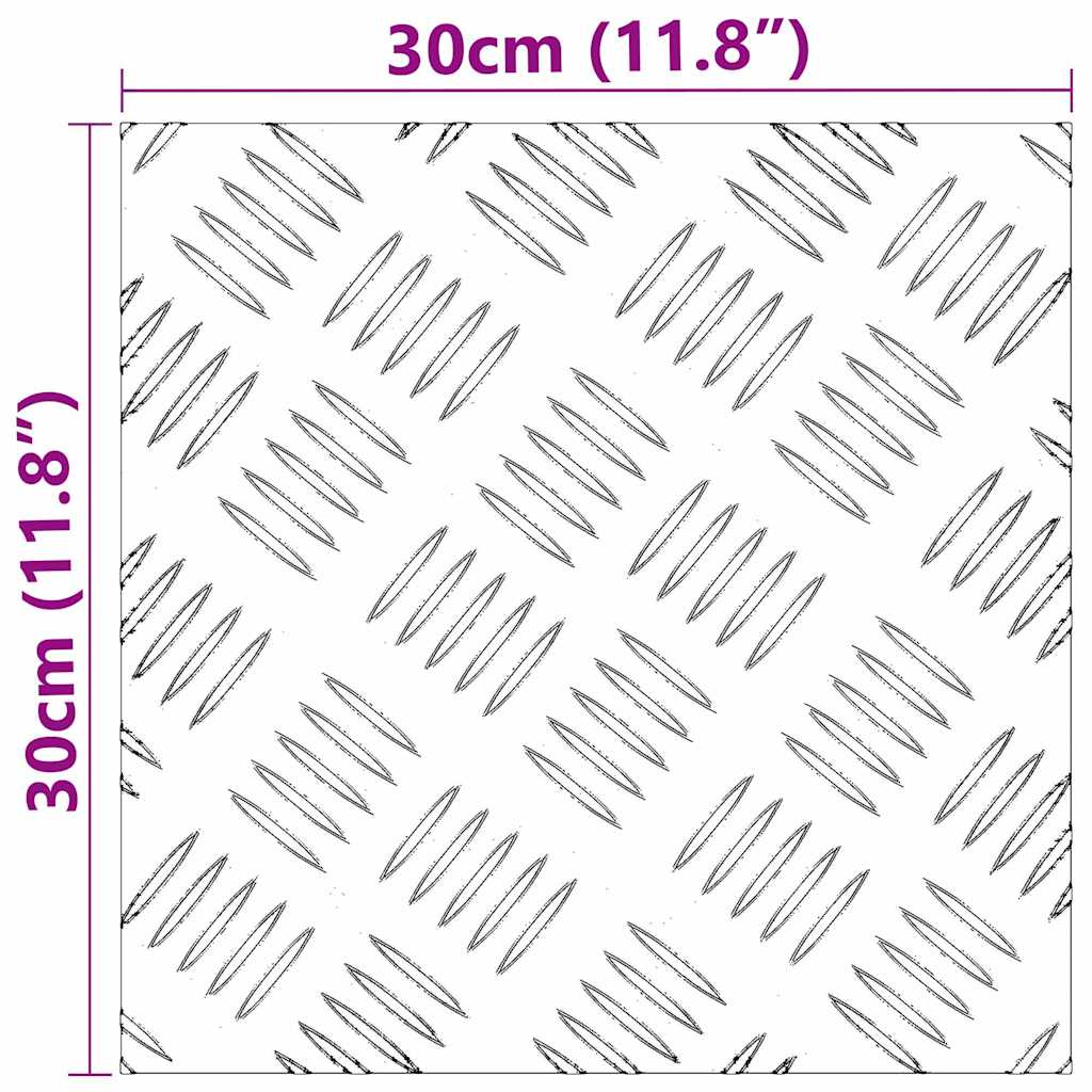 vidaXL Stopień Kwadrat 2 pcs Srebrny 30 x 30 cm Aluminium