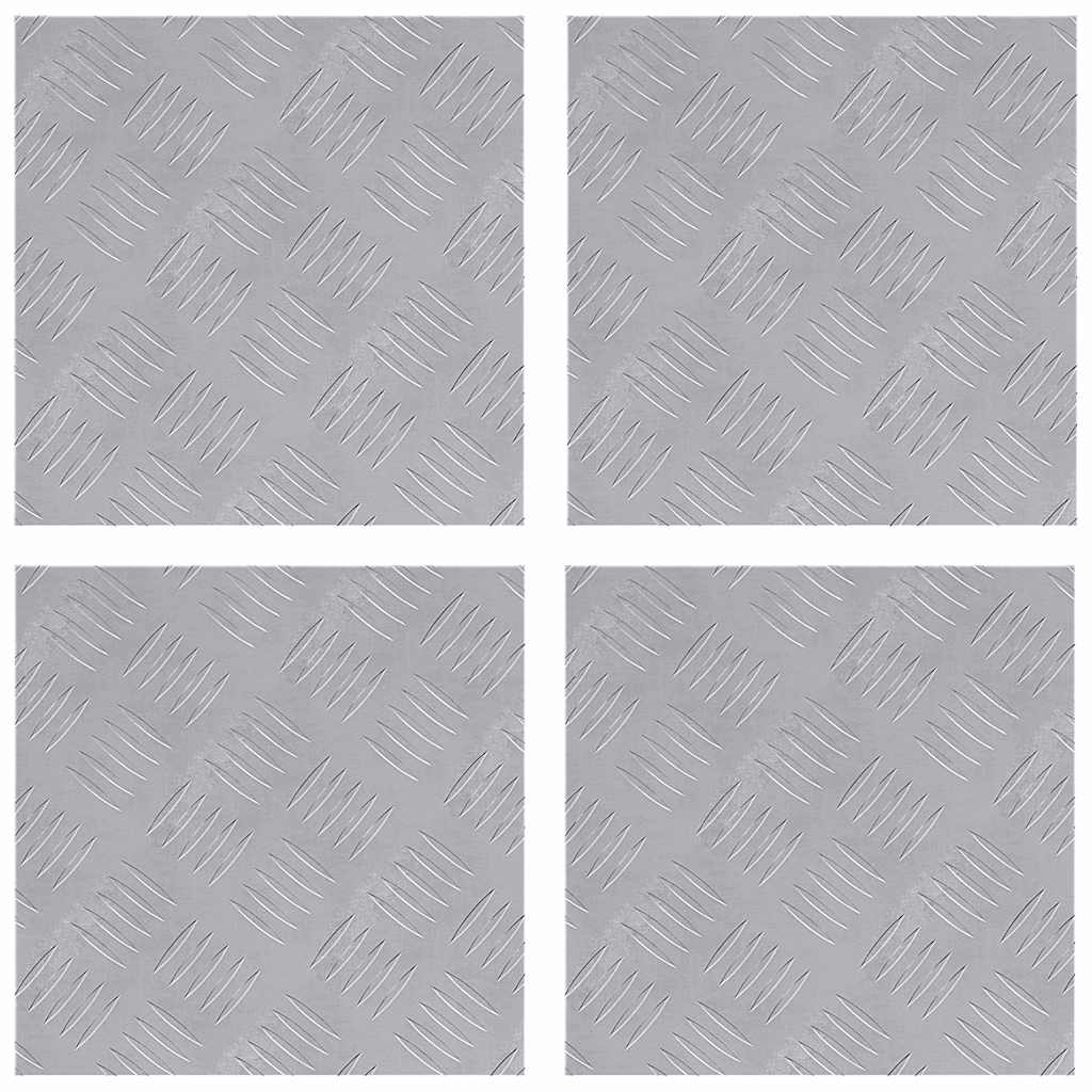 vidaXL Stopień Kwadrat 4 pcs Srebrny 30 x 30 cm Aluminium