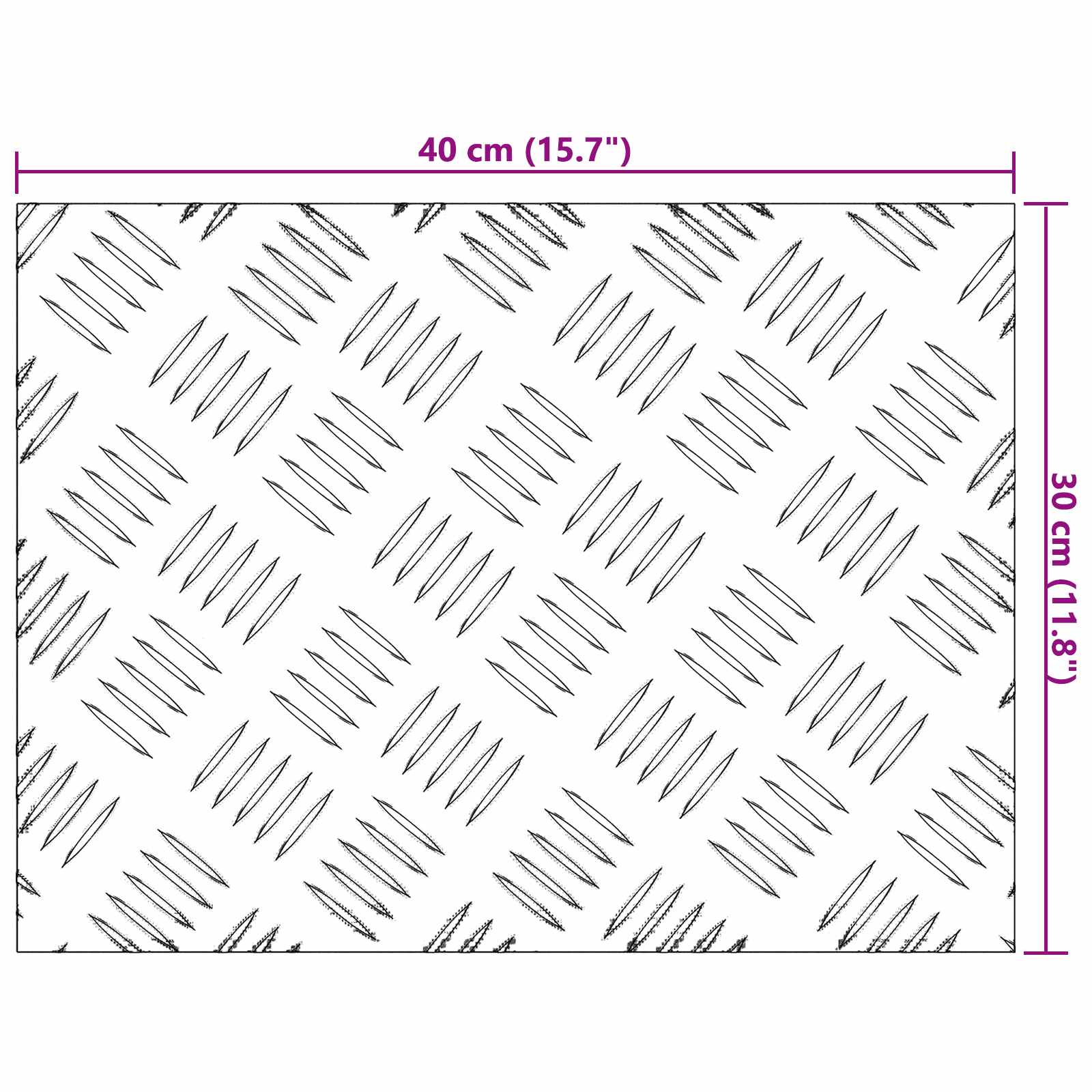 vidaXL Stopień Prostokątny 4 pcs Srebrny 40 x 30 cm Aluminium