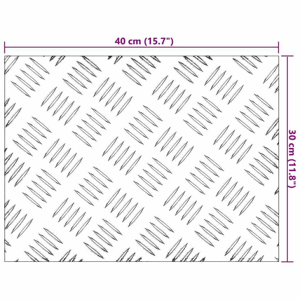 vidaXL Stopień Prostokątny 4 pcs Srebrny 40 x 30 cm Aluminium
