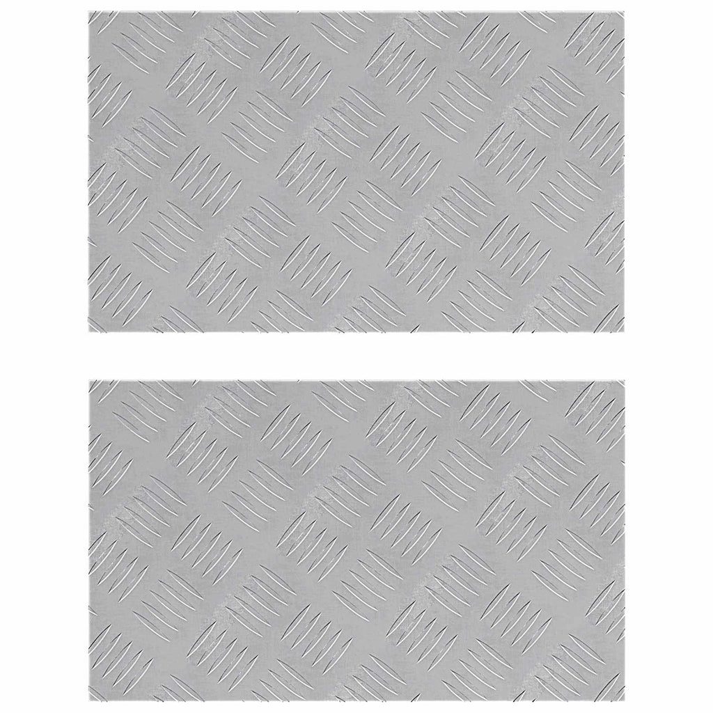 vidaXL Stopień Prostokątny 2 pcs Srebrny 50 x 30 cm Aluminium