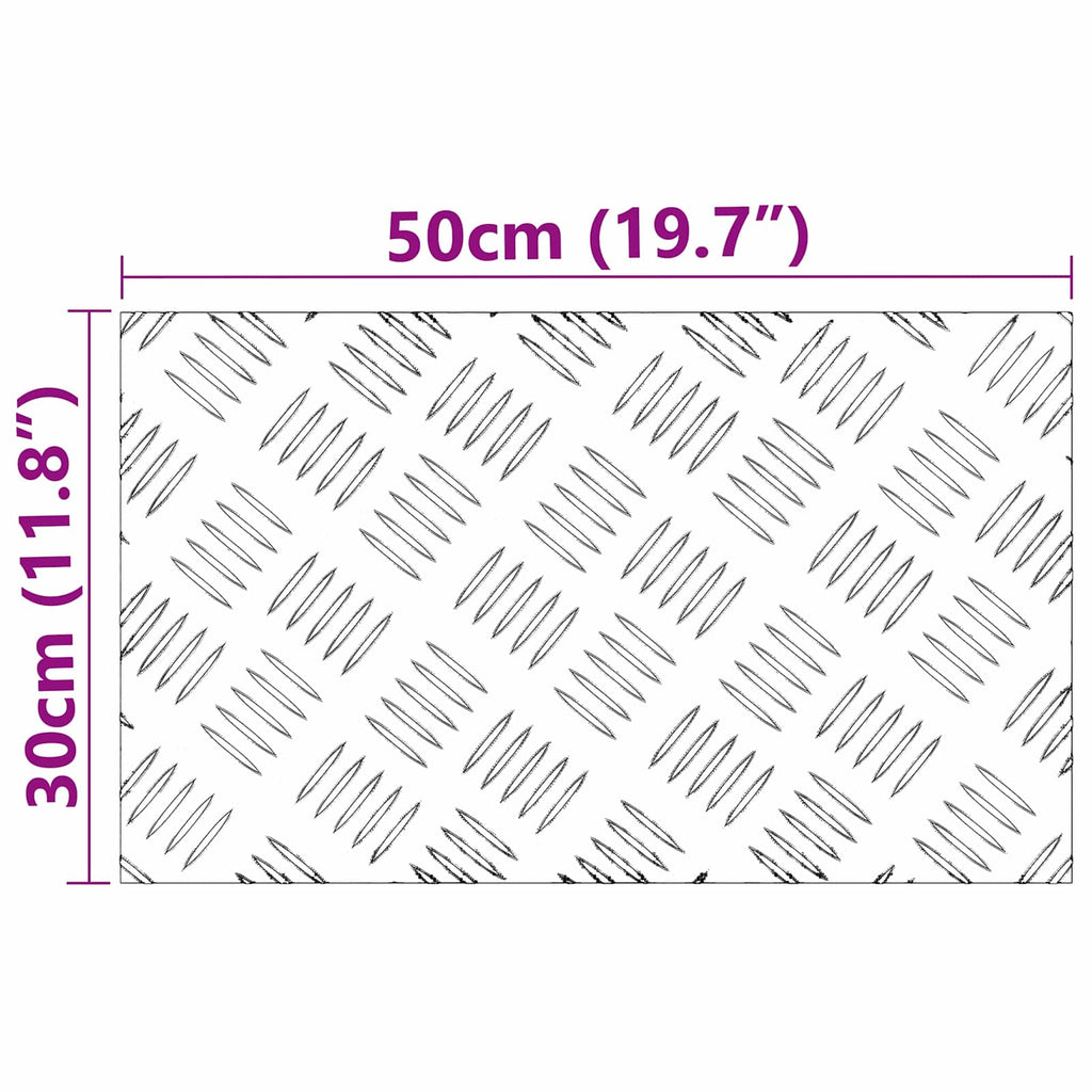 vidaXL Stopień Prostokątny 2 pcs Srebrny 50 x 30 cm Aluminium