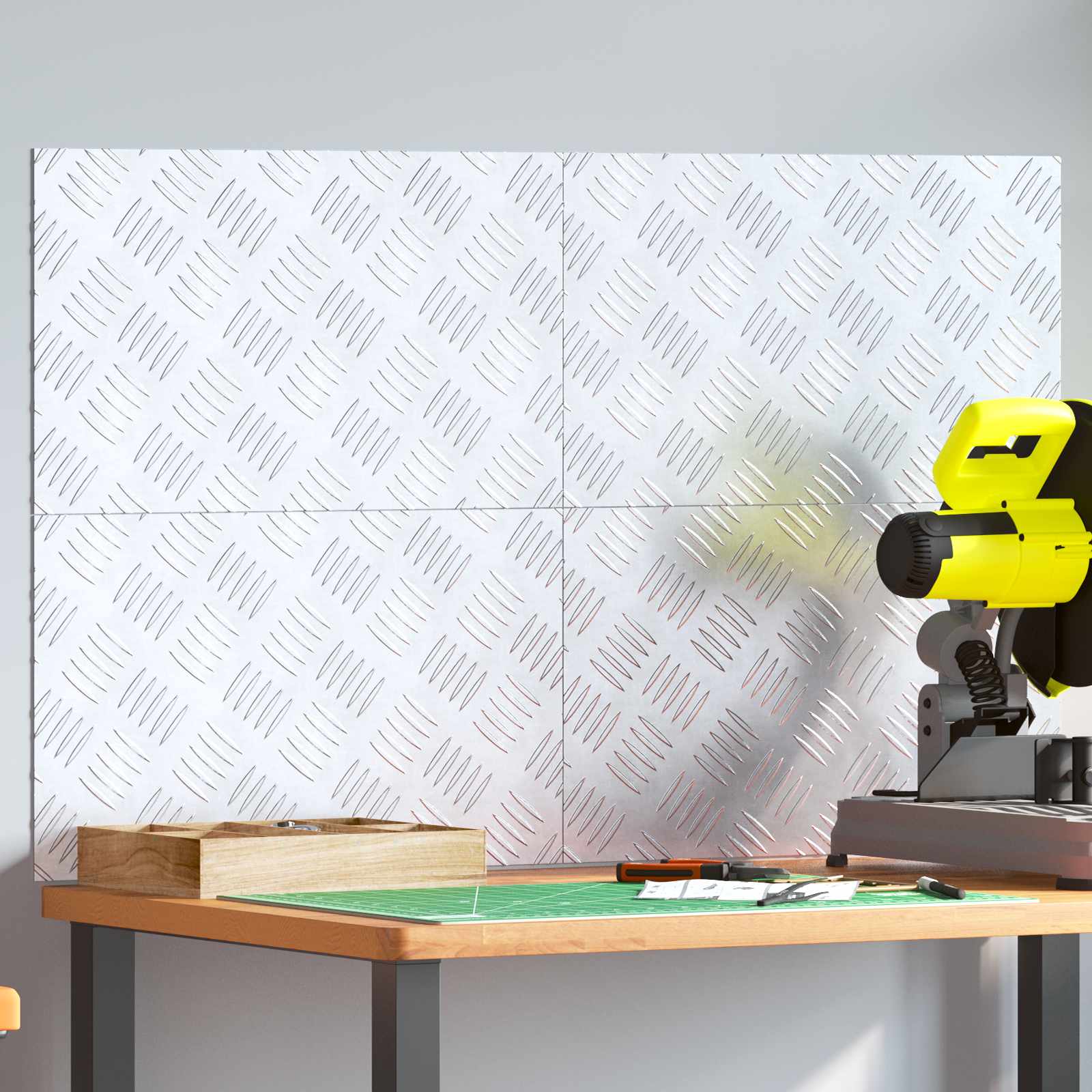 vidaXL Stopień Prostokątny 4 pcs Srebrny 50 x 30 cm Aluminium