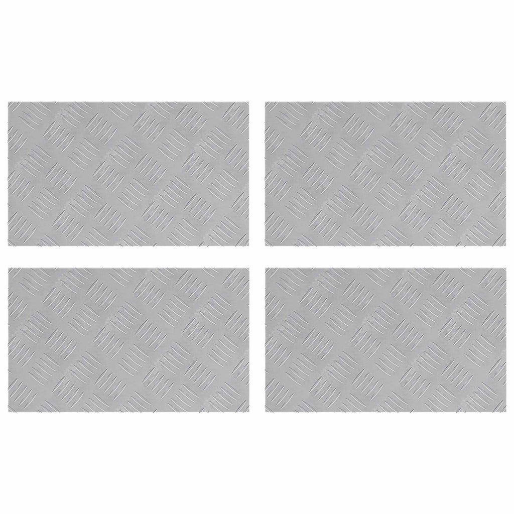 vidaXL Stopień Prostokątny 4 pcs Srebrny 50 x 30 cm Aluminium