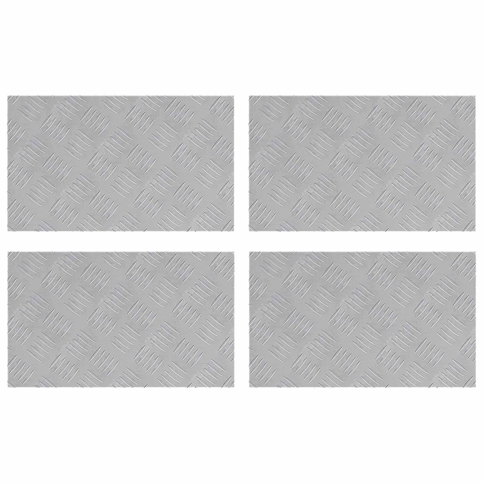 vidaXL Stopień Prostokątny 4 pcs Srebrny 50 x 30 cm Aluminium