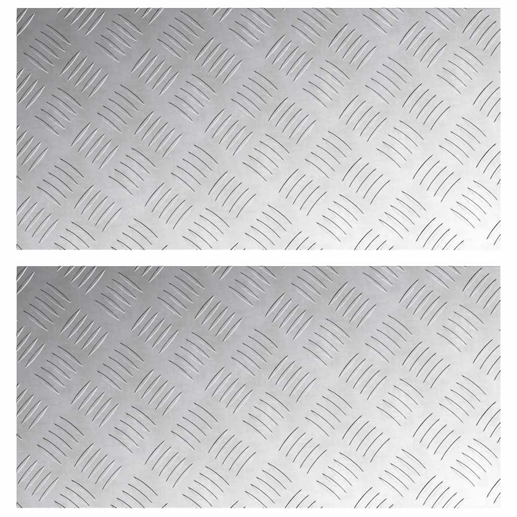 vidaXL Stopień Prostokątny 2 pcs Srebrny 60 x 30 cm Aluminium