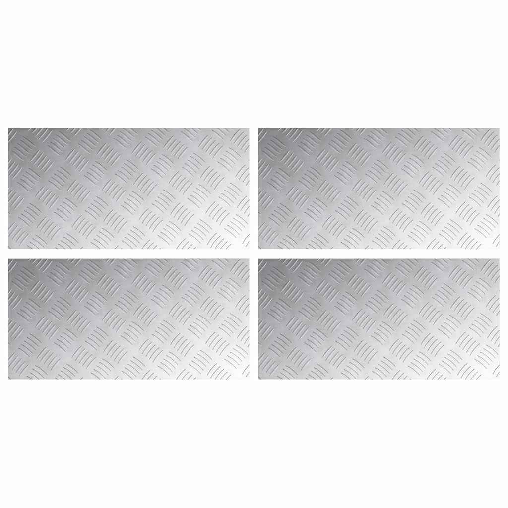 vidaXL Stopień Prostokątny 4 pcs Srebrny 60 x 30 cm Aluminium