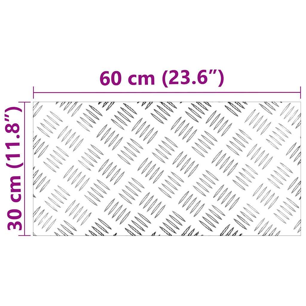 vidaXL Stopień Prostokątny 4 pcs Srebrny 60 x 30 cm Aluminium