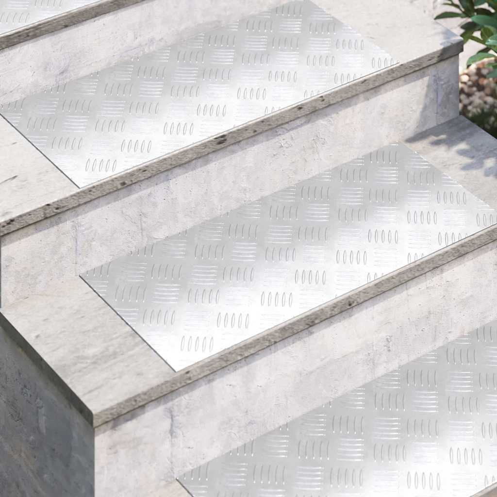 vidaXL Stopień Prostokątny 4 pcs Srebrny 70 x 30 cm Aluminium