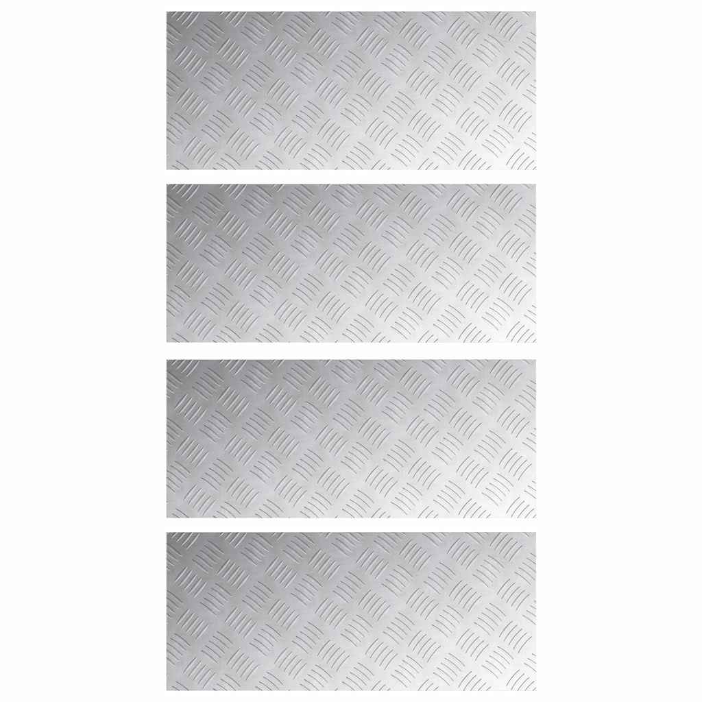 vidaXL Stopień Prostokątny 4 pcs Srebrny 70 x 30 cm Aluminium
