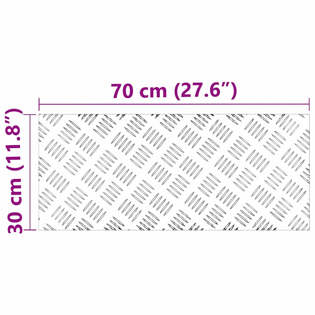vidaXL Stopień Prostokątny 4 pcs Srebrny 70 x 30 cm Aluminium