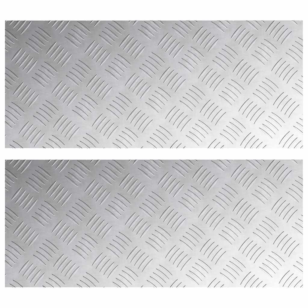 vidaXL Stopień Prostokątny 2 pcs Srebrny 70 x 30 cm Aluminium