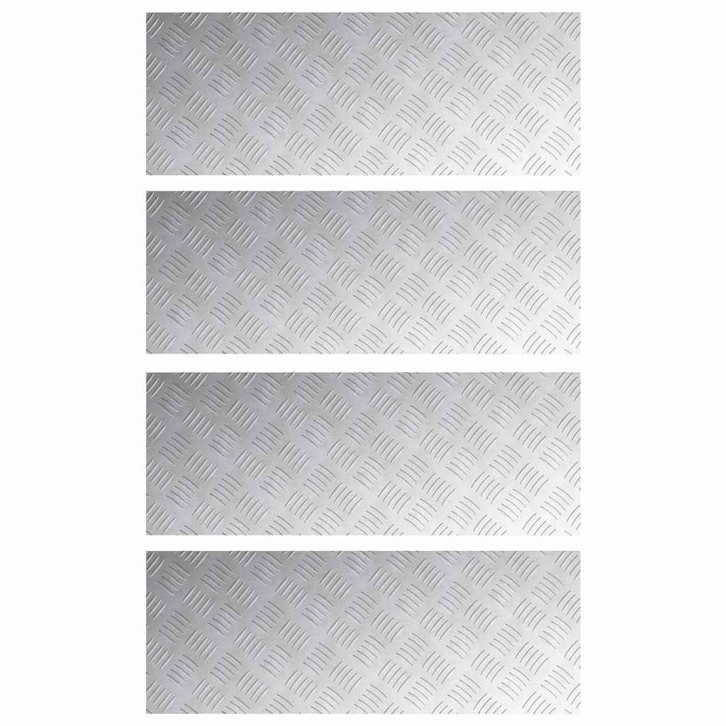 vidaXL Stopień Prostokątny 4 pcs Srebrny 80 x 30 cm Aluminium