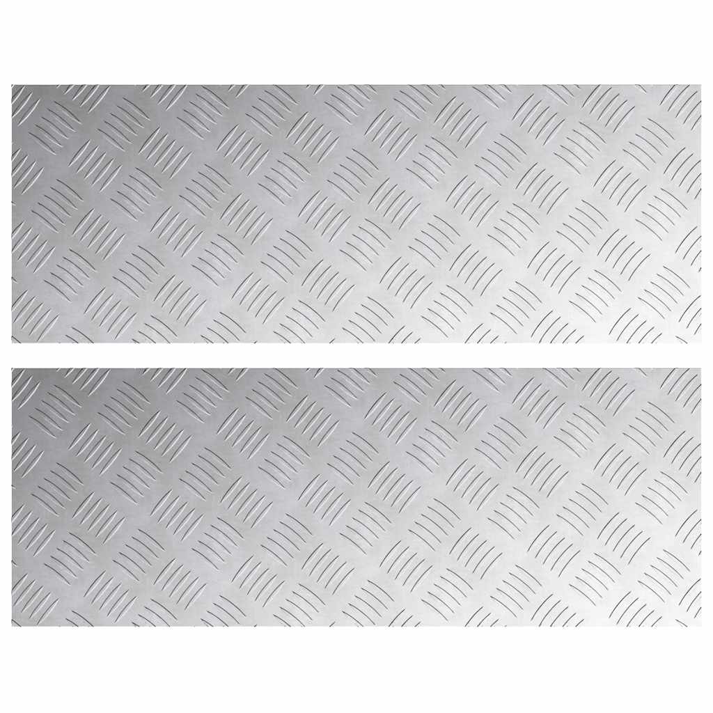 vidaXL Stopień Prostokątny 2 pcs Srebrny 80 x 30 cm Aluminium