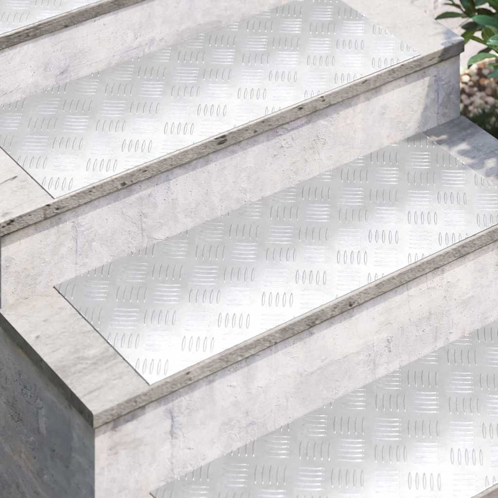 vidaXL Stopień Prostokątny 4 pcs Srebrny 80 x 30 cm Aluminium