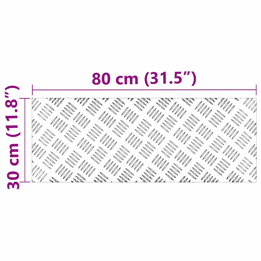 vidaXL Stopień Prostokątny 4 pcs Srebrny 80 x 30 cm Aluminium