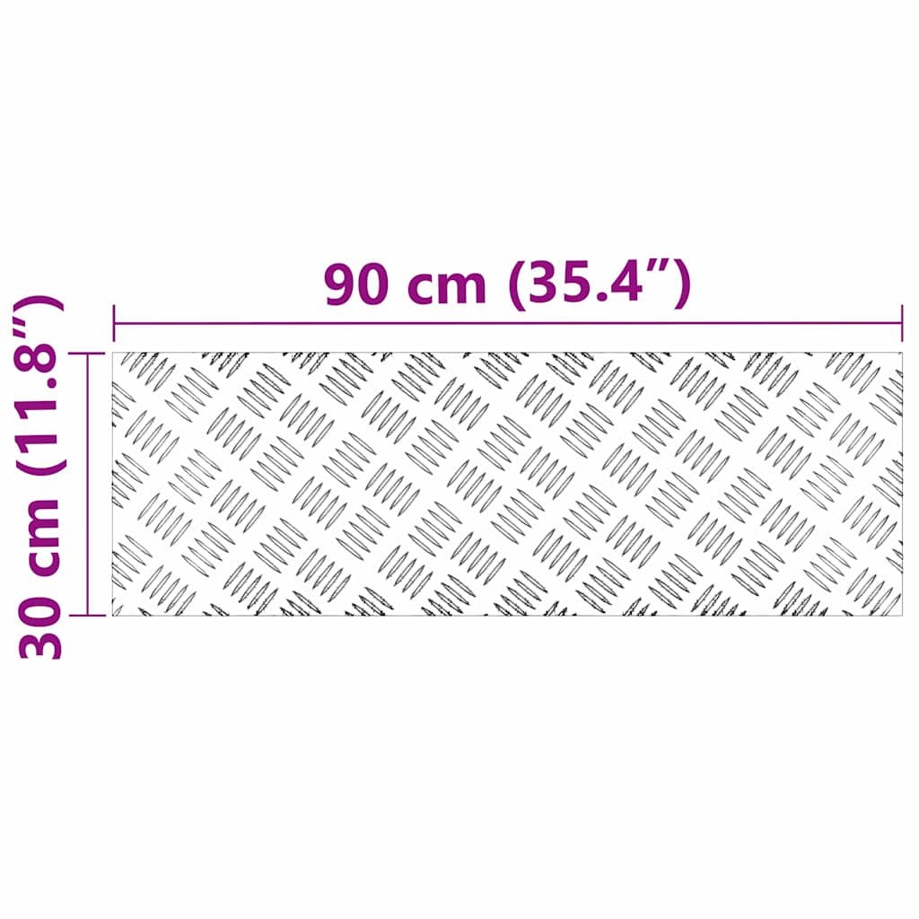 vidaXL Stopień Prostokątny 2 pcs Srebrny 90 x 30 cm Aluminium