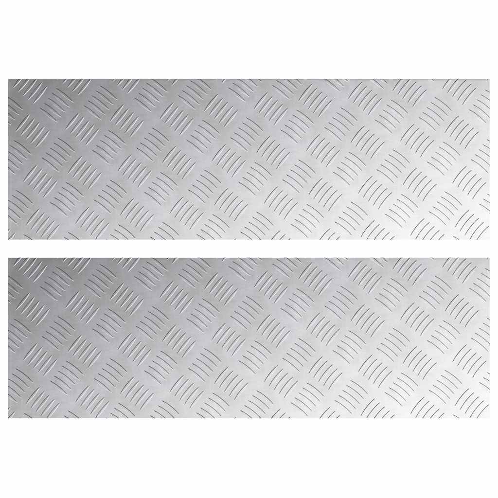 vidaXL Stopień Prostokątny 2 pcs Srebrny 90 x 30 cm Aluminium