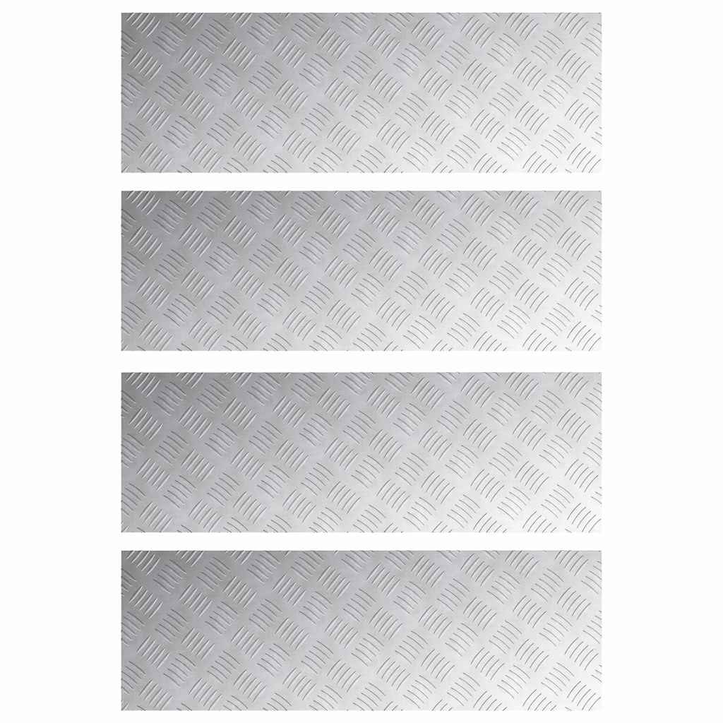 vidaXL Stopień Prostokątny 4 pcs Srebrny 90 x 30 cm Aluminium