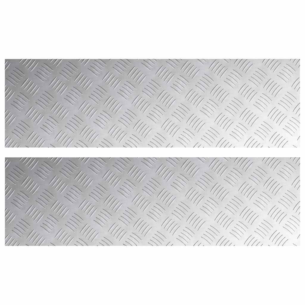 vidaXL Stopień Prostokątny 2 pcs Srebrny 100 x 30 cm Aluminium