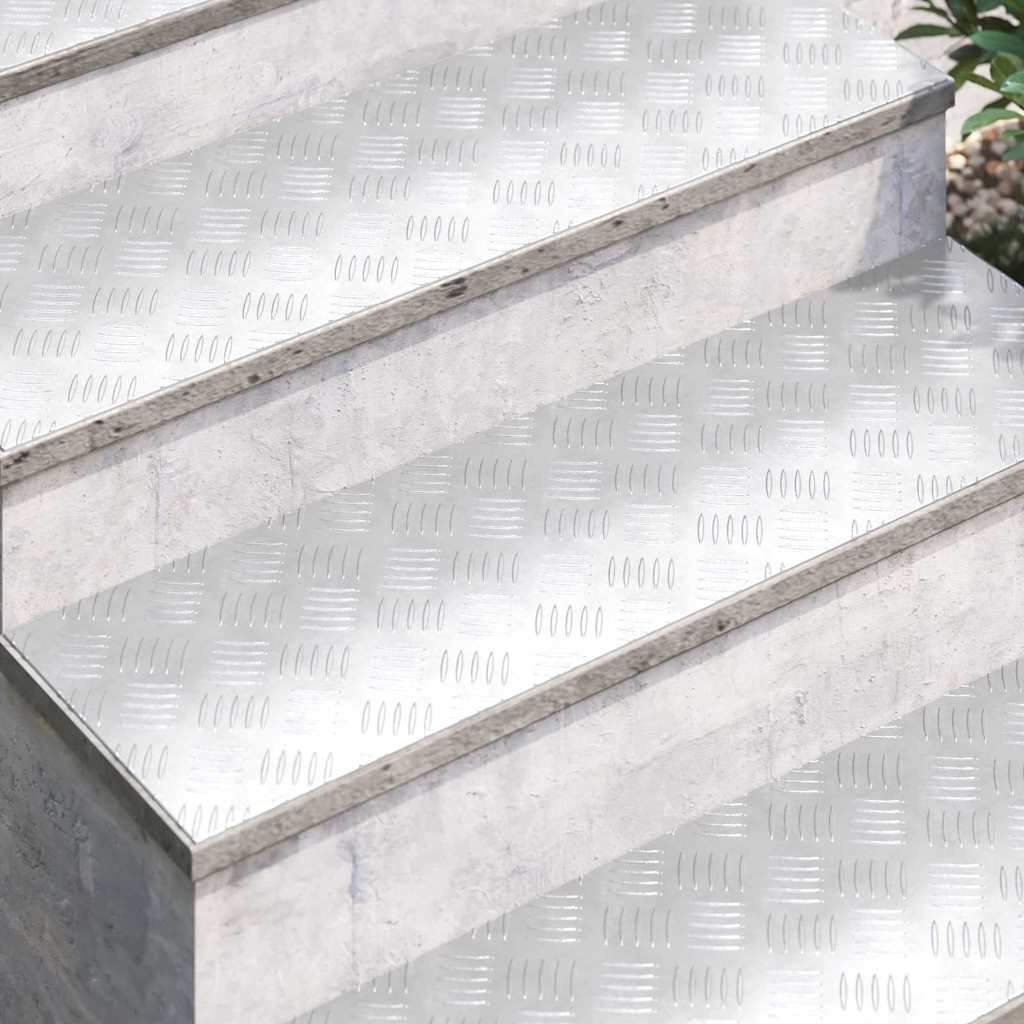 vidaXL Stopień Prostokątny 4 pcs Srebrny 100 x 30 cm Aluminium